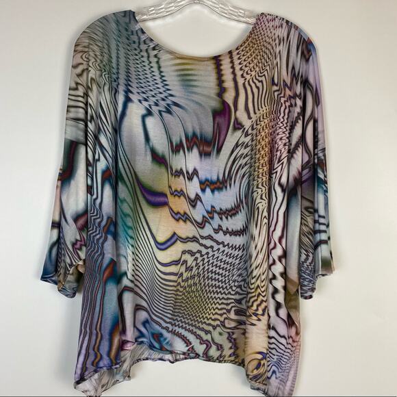 ALEXIS DOLMAN SLEEVE BLOUSE RAINBOW SAFARI SIZE XS RARE - Picture 8 of 9